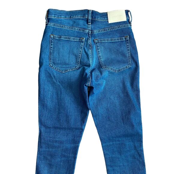 Everlane 25 Vintage Skinny Jean Ankle Raw Hem Button Fly Blue Denim - Picture 11 of 11